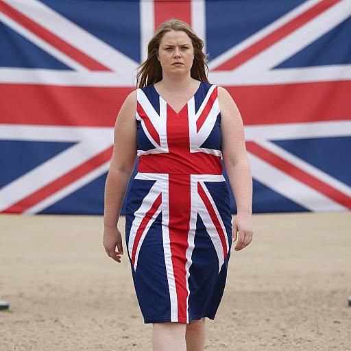 Plus Size Woman Wearing Union Jack Dress