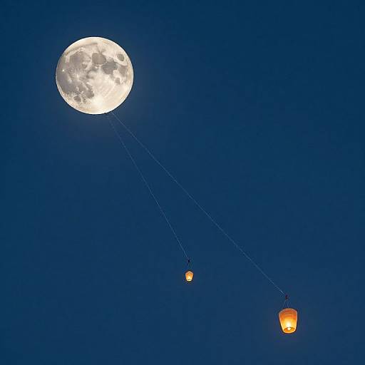 Moon Tethered by Breath-Kites