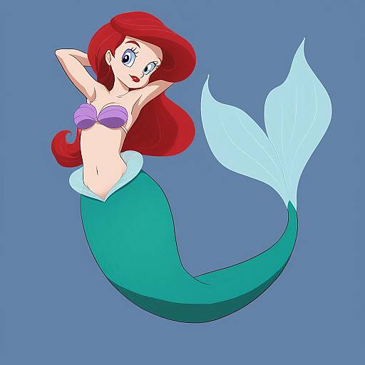 Illustration of Ariel (disney), the little mermaid in the style of Shiina excel