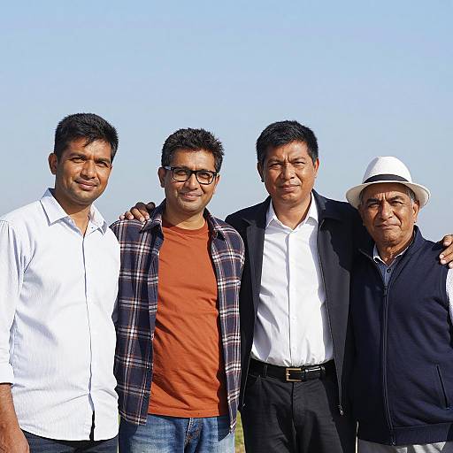 Group of Smiling Men Outdoors