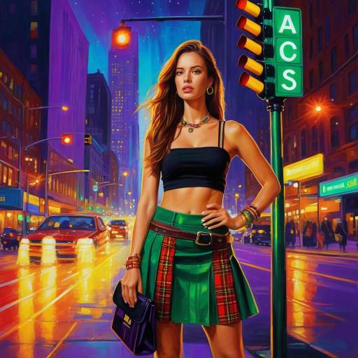 Empowered Woman in Neon Urban Nightlife Empowered Woman in Neon Urban Nightlife