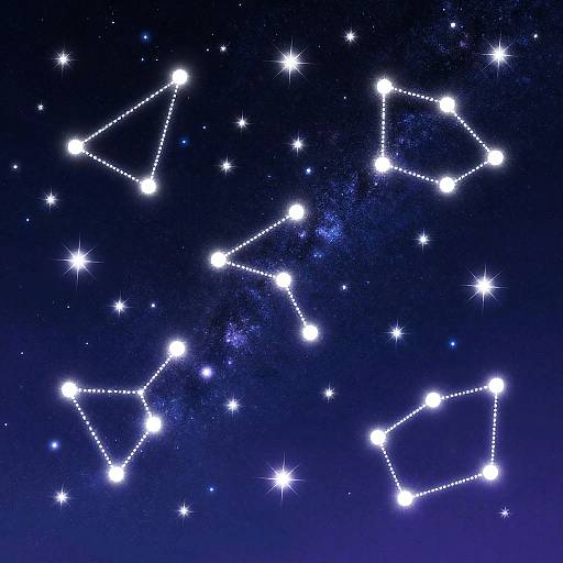 Sparkling Night Sky with Constellations