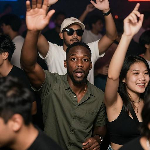 Vibrant Nightclub Scene with Diverse Crowd