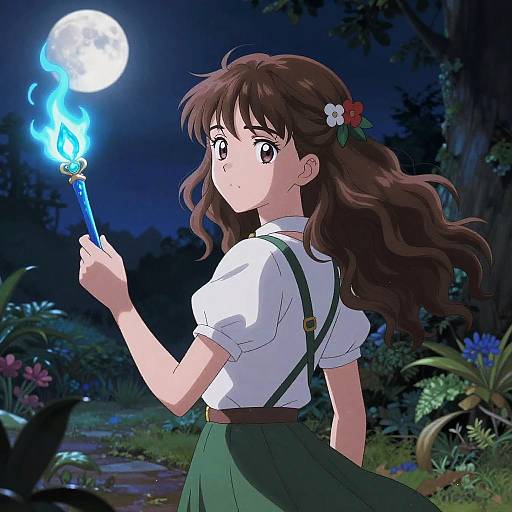 Anime Hermione with Azure Flames