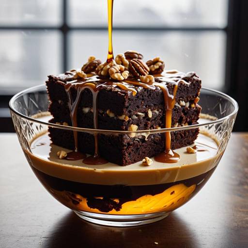 Chocolate Brownie with Caramel and Walnuts