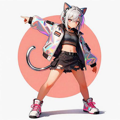 Anime Neon Street Dancer with Chrome Tail