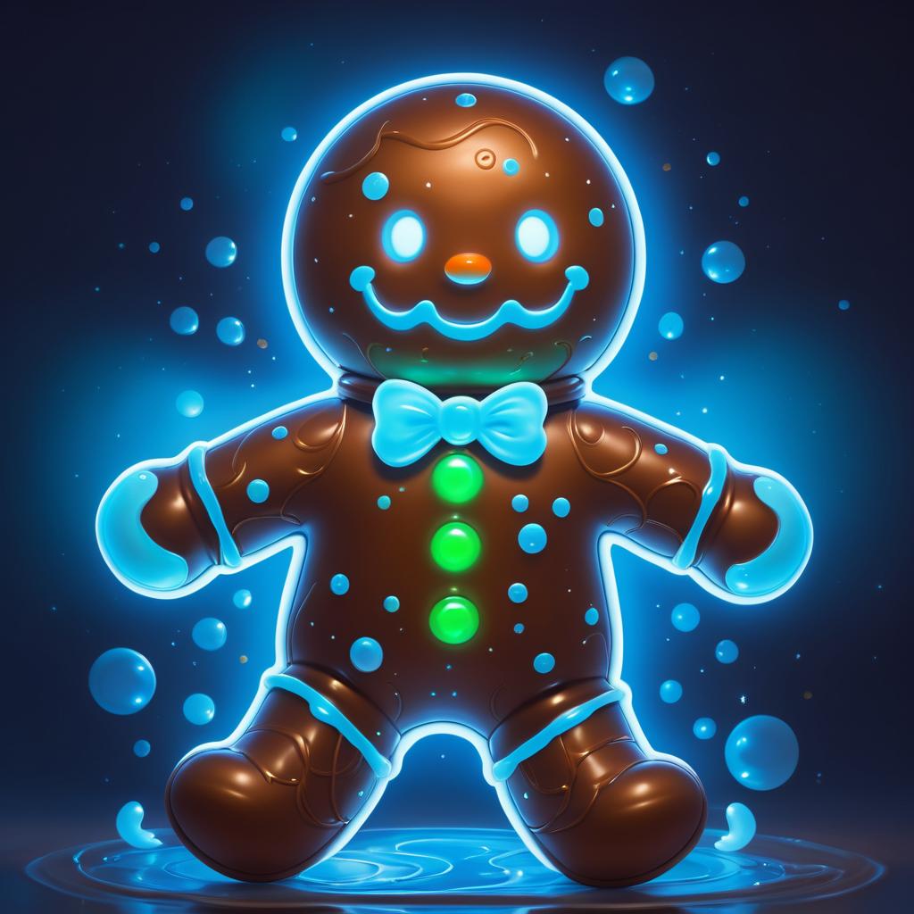 Adorable Bioluminescent Gingerbread Man Concept