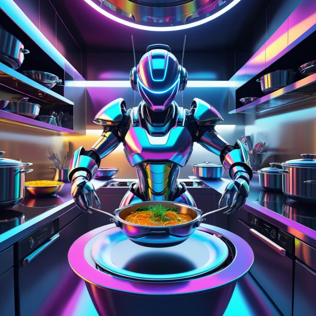 Cinematic Fisheye: Futuristic Robot Chef