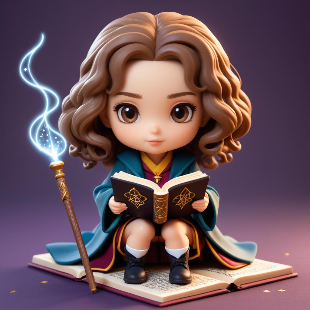 Whimsical Chibi Hermione Granger Illustration