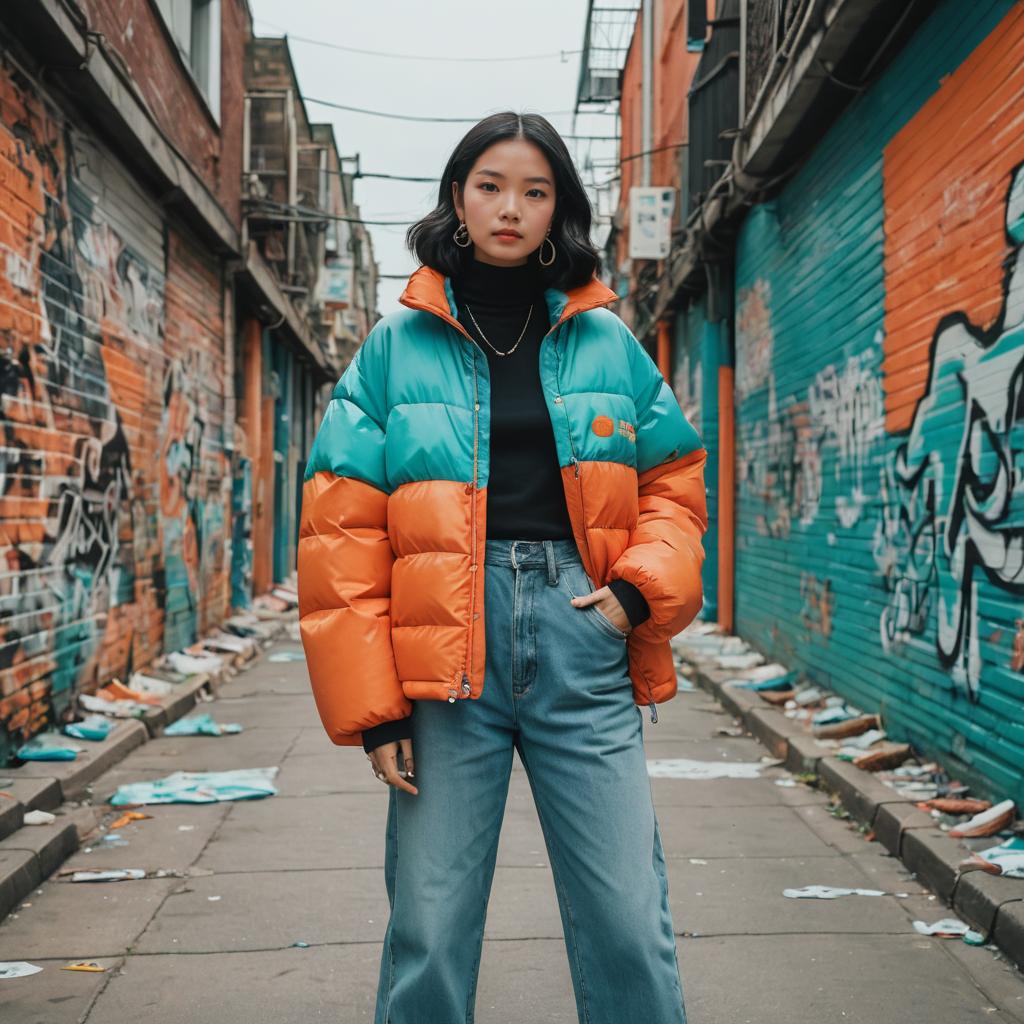 Urban Trendsetter in Statement Puffer Jacket