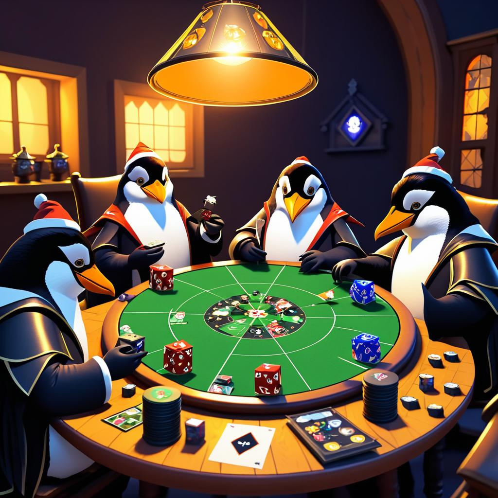 Penguins' Cozy D&D Game Night