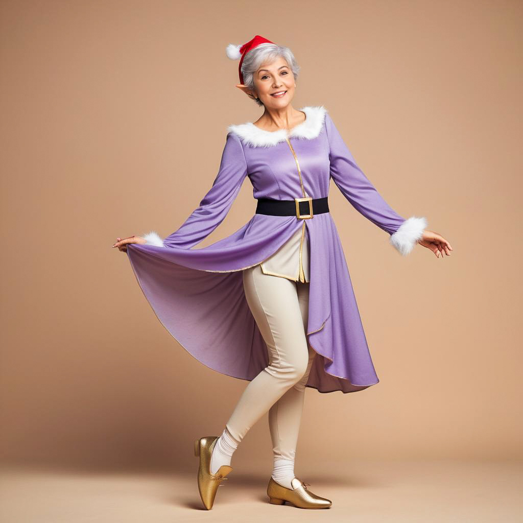 Joyful Grandmother in Enchanting Elf Costume