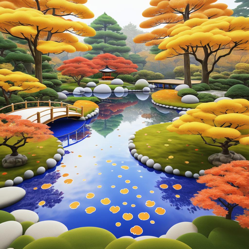 Serene Autumn Japanese Garden Art