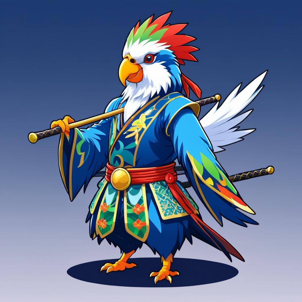 Anime-Inspired Japanese Parrot Bard Sprite