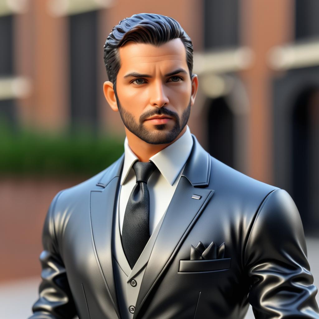 Dashing Male Secret Agent Character Portrait