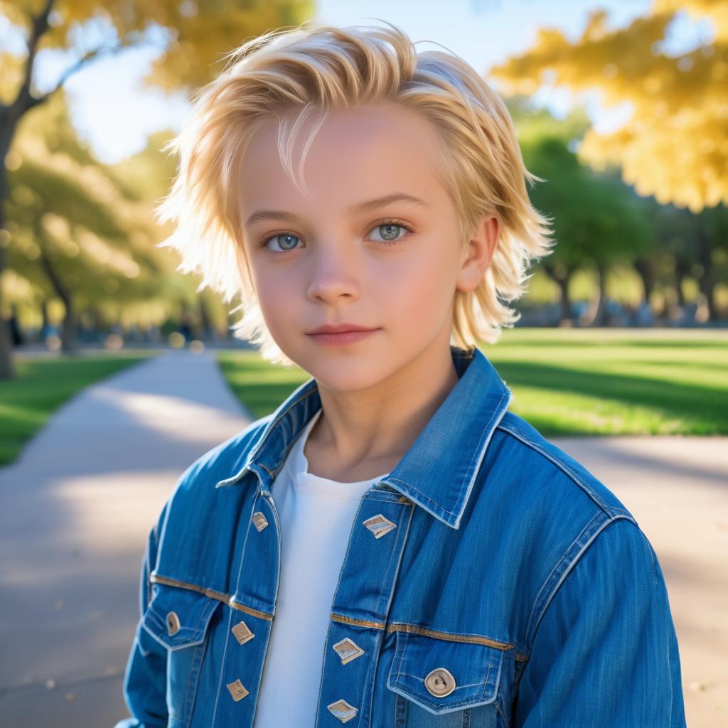 Charming Boy Portrait in Park Setting