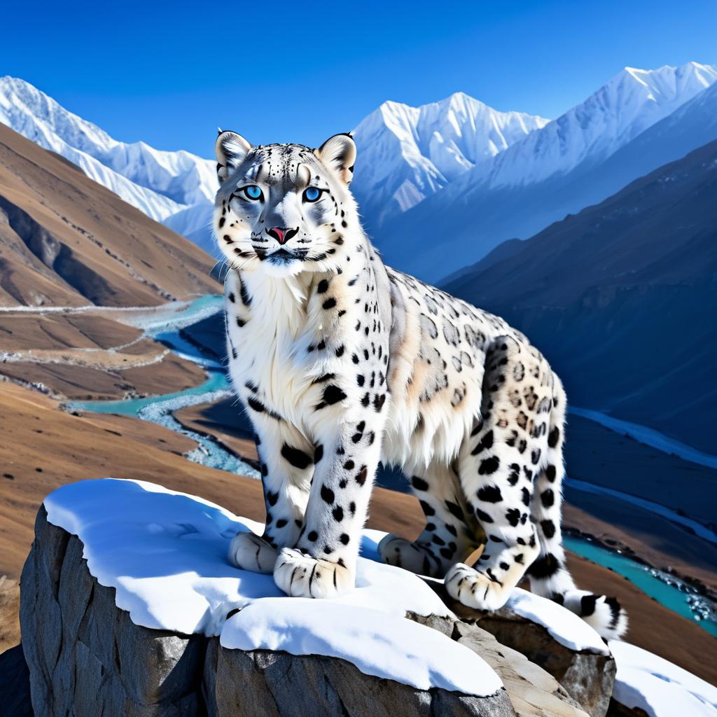 Majestic Snow Leopard in Himalayas