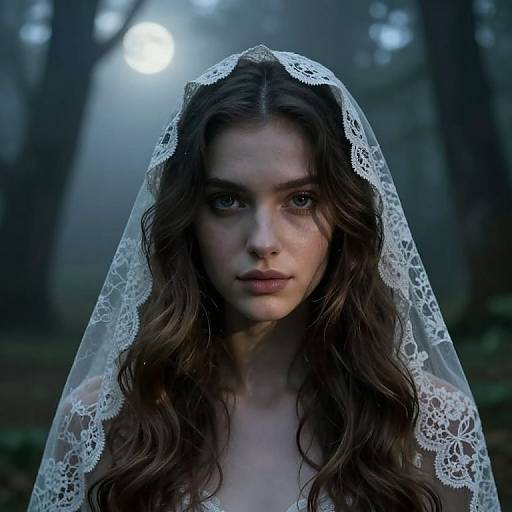 Enigmatic Moonlit Forest Portrait