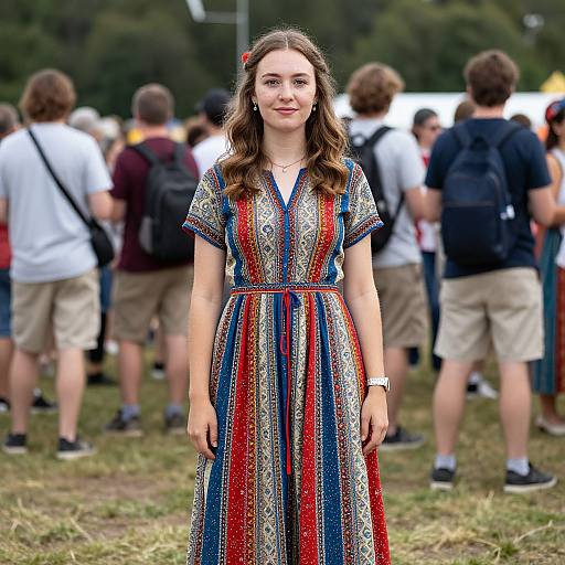 Colorful Folk Fest Outfit Woman