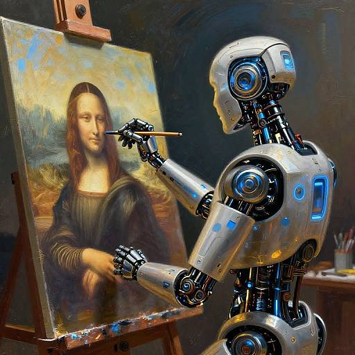 Robotic Artist Blending Classical and Futuristic Art