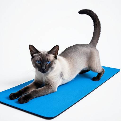 Graceful Minimalist Siamese Cat Illustration