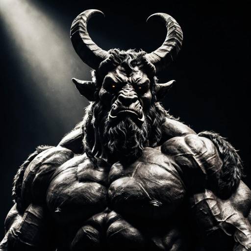 Dramatic Minotaur Portrait with Intensity