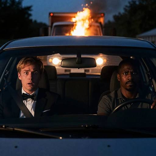 Nighttime Car Scene with Dramatic Tension