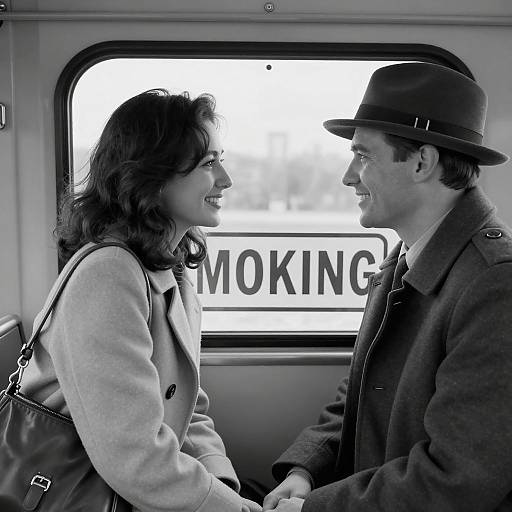 Intimate Black and White Vehicle Moment