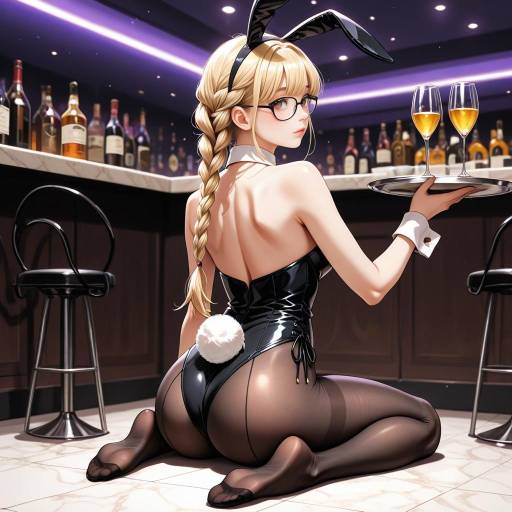 Seductive Bunny Girl in Leotard