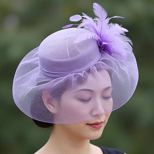 Lavender Retro Birdcage Hat Style