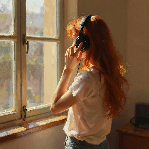 Impressionistic Woman in Sunlit Room