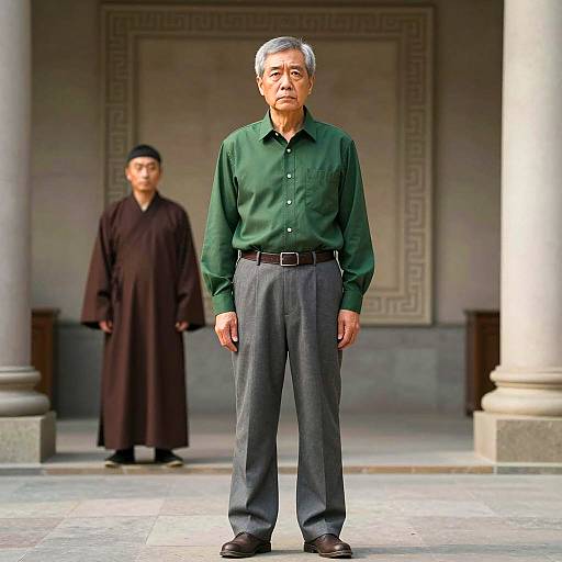 Elegant Portrait of an Older Asian Man