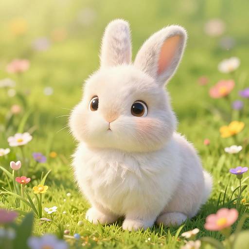 Whimsical Bunny Dog Hybrid in Meadow