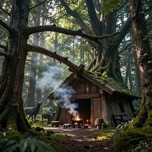 Enchanted Viking Longhouse in Forest