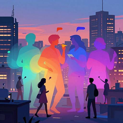 Silent City of Floating Colors