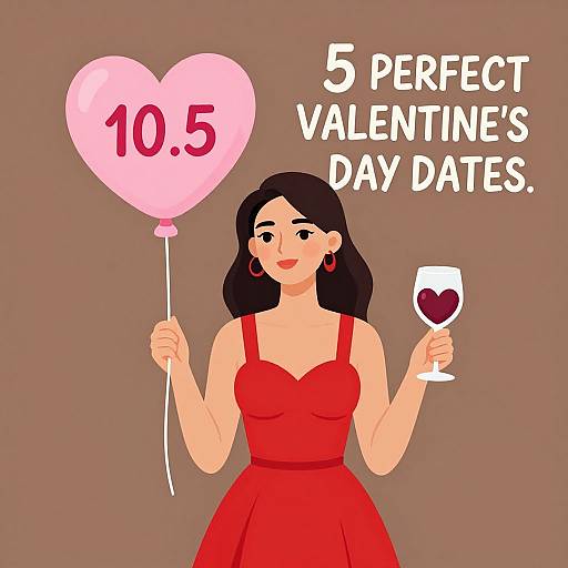 Valentine's Day Woman with Balloon