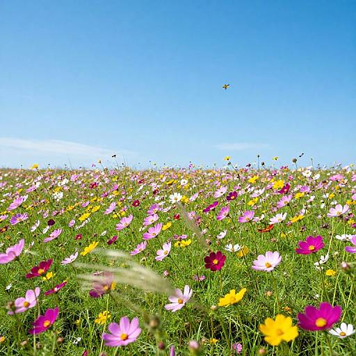 Photorealistic Blooming Wildflower Field