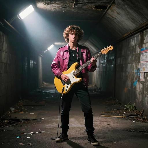 Cinematic Portrait of Non-binary Subway Musician