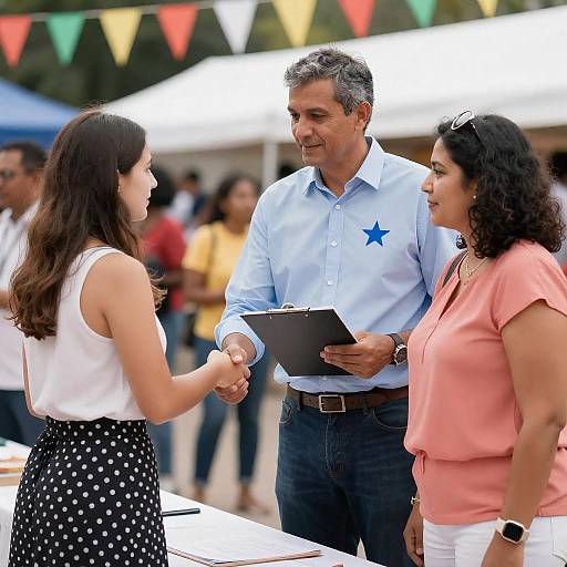 Handshake at Outdoor Community Event