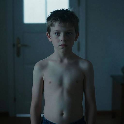 Dimly Lit Portrait of a Young Boy