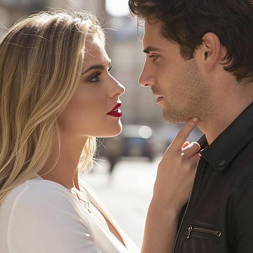 Intimate Couple Portrait in Sunlit Setting