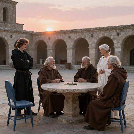 Medieval Gathering at Sunset Courtyard
