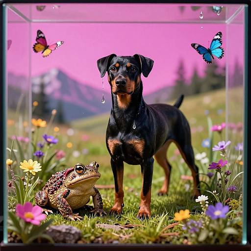 Photorealistic Alpine Dachsbracke in Meadow