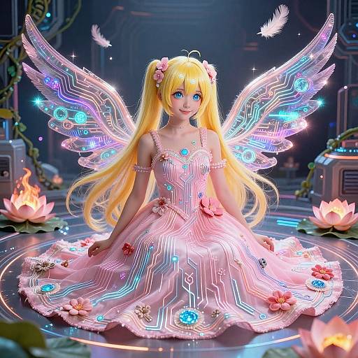 Cyberpunk Electronic Circuit Dress Art