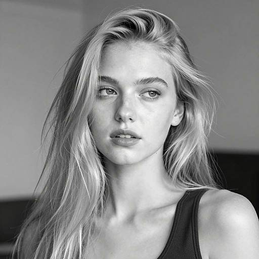 Black and White Portrait of Young Woman