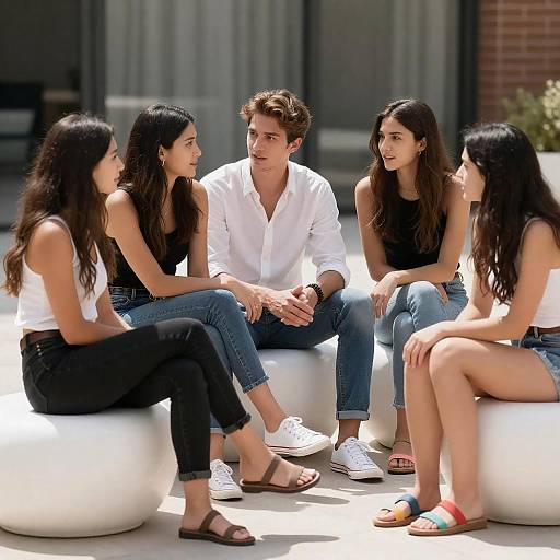 Four Young Adults Outdoor Lounge Photo