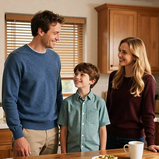 Warm Family Gathering in the Kitchen