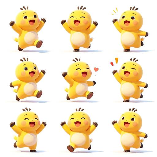 Cheerful Cartoon Animal Sprite Sheet