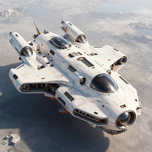 Futuristic Spaceship Inspired by Otomo and Burns