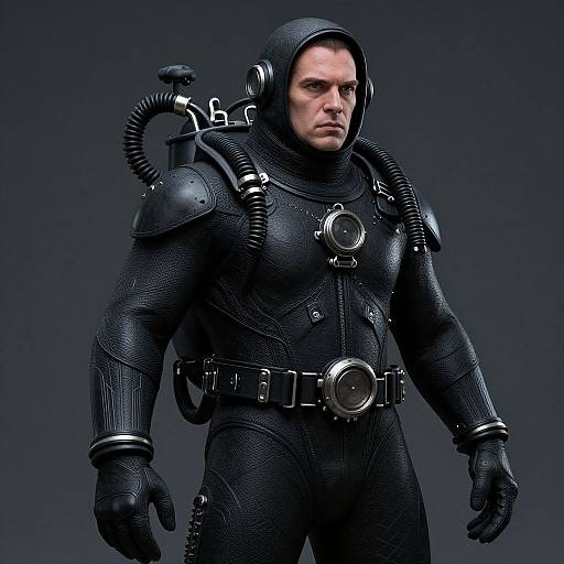 Gothic Diver in Hyper-Realistic Detail